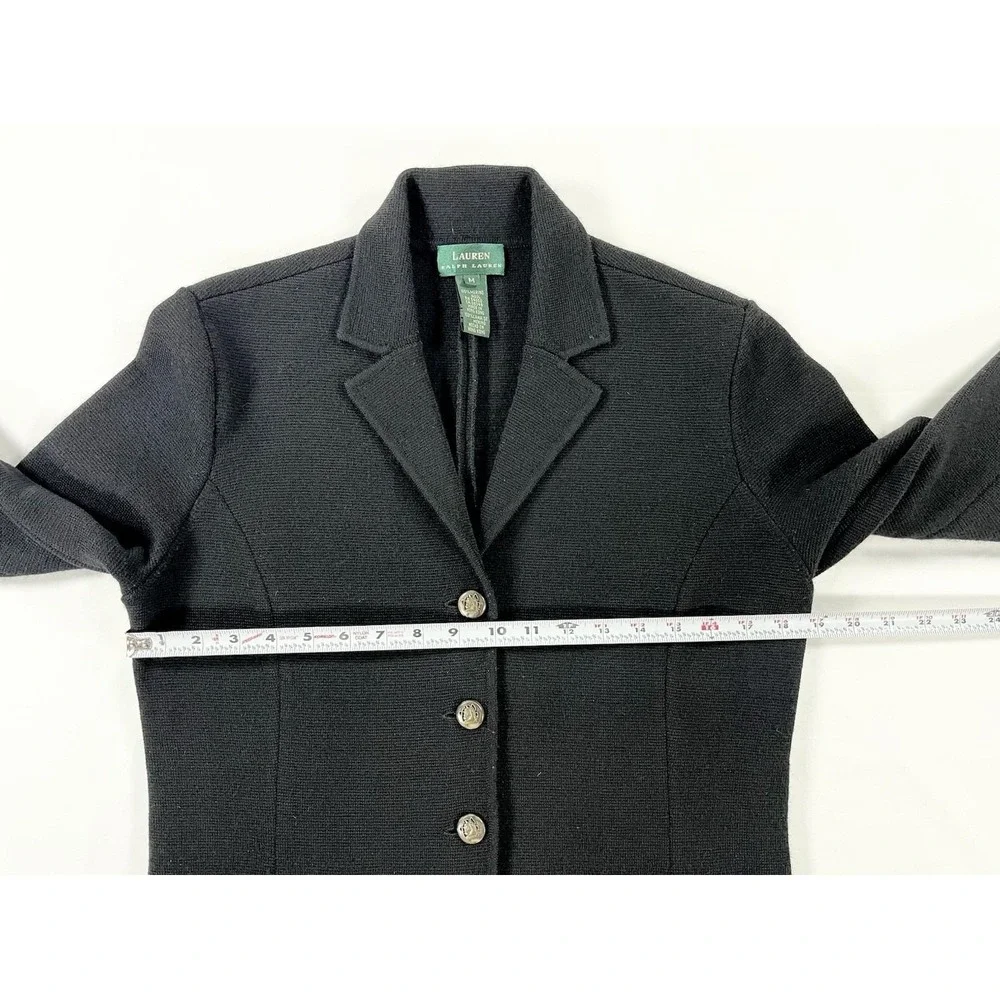 Vintage 90s Lauren Ralph Lauren Wool Sweater Blazer Equestrian Jacket Womens M